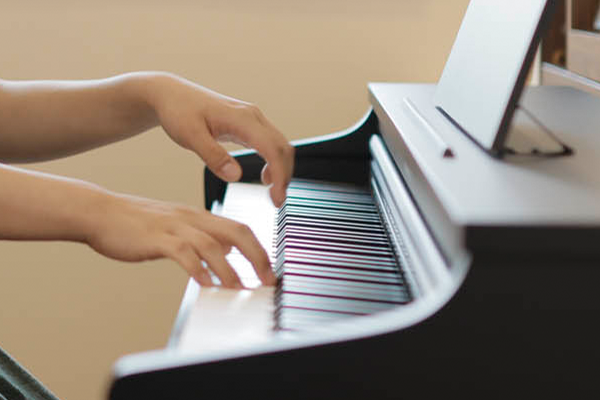 Piano Keyboard with Hands